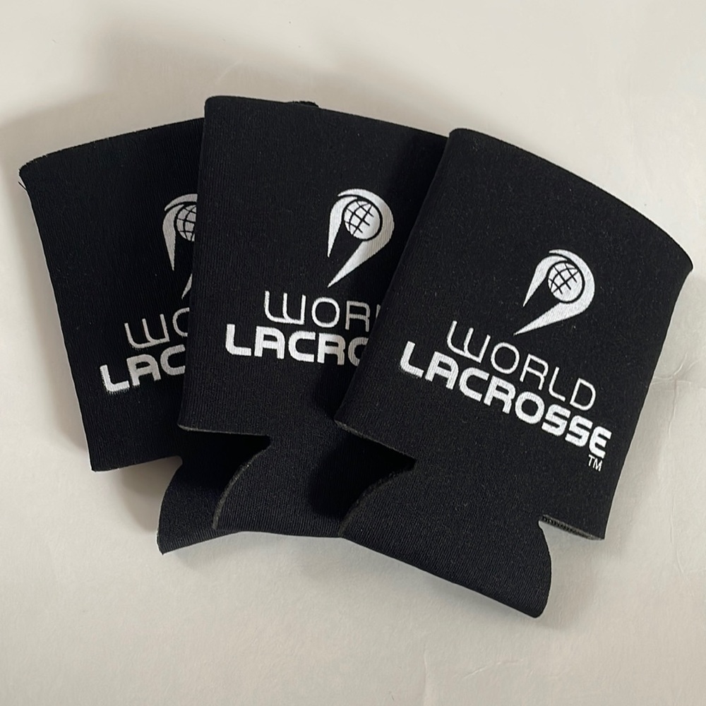 World Lacrosse Drink Cozy, set of three